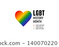 Rainbow Heart LGBT History Design 140070220