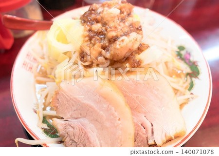Jiro-style ramen and thick-cut char siu, perfect for ramen shop menus. Jiro-style ramen and thick-cut char siu, perfect for ramen shop menus. 140071078