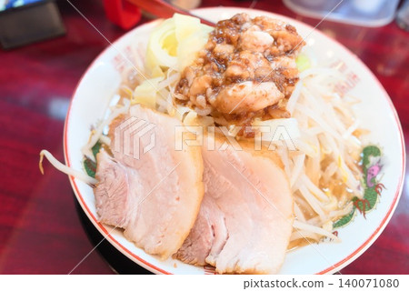 Jiro-style ramen and thick-cut char siu, perfect for ramen shop menus. Jiro-style ramen and thick-cut char siu, perfect for ramen shop menus. 140071080