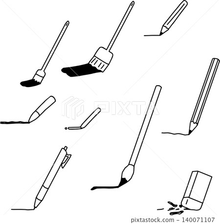 插畫用筆套裝,包括鋼筆、鉛筆、畫筆等。 插畫用筆套裝,包括鋼筆、鉛筆、畫筆等。 140071107