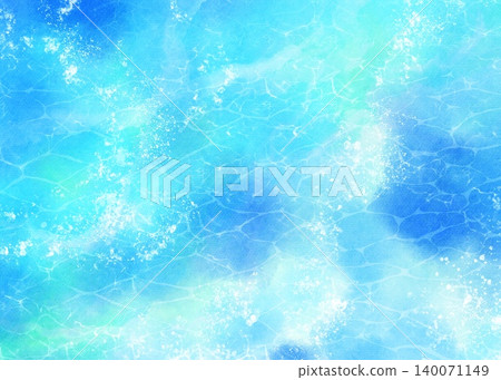 以洶湧的海浪為靈感的水彩插畫;海洋主題背景素材。 以洶湧的海浪為靈感的水彩插畫;海洋主題背景素材。 140071149