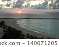 A beautiful view of the Caribbean beach from the balcony of a resort hotel in Cancun, Mexico. 140071205