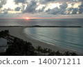 A beautiful view of the Caribbean beach from the balcony of a resort hotel in Cancun, Mexico. 140071211