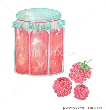 Raspberry jam / watercolor / jam jar Raspberry jam / watercolor / jam jar 140071493