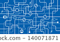 Background illustration of electrical wiring - blue 140071871