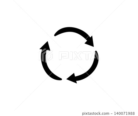 Hand-drawn style circular arrow icon, 3-way cycle process symbol Hand-drawn style circular arrow icon, 3-way cycle process symbol 140071988