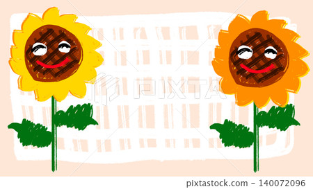 Illustration of a smiling sunflower Illustration of a smiling sunflower 140072096