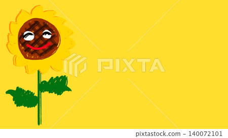 一朵微笑的向日葵的插圖 一朵微笑的向日葵的插圖 140072101