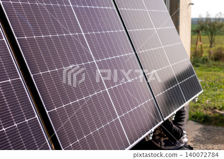 Solar panels with sunny condition, green energy Solar panels with sunny condition, green energy 140072784