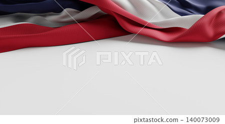 Thailand flag with fabric texture isolated on white background with copy space 3D render Thailand flag with fabric texture isolated on white background with copy space 3D render 140073009