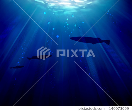 Fish swimming in the sunlit sea Fish swimming in the sunlit sea 140073099