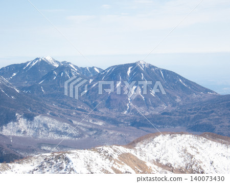 Snow-covered mountain climbing routes and surrounding areas of Mt. Nikko-Shirane Snow-covered mountain climbing routes and surrounding areas of Mt. Nikko-Shirane 140073430