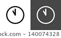Simple clock and time icon illustrations: 11:00, 23:00 140074328