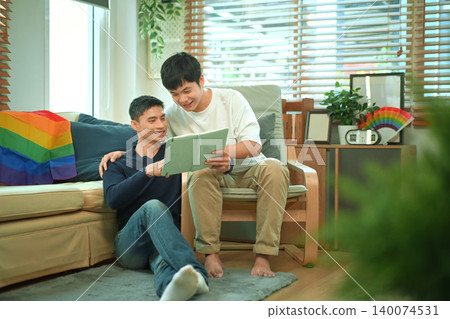 LGBTQ reading daily book together at home LGBTQ reading daily book together at home 140074531