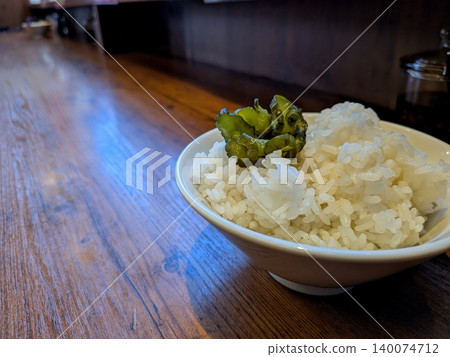 Large portion of rice at a ramen shop Large portion of rice at a ramen shop 140074712