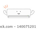 Simple illustration of an air conditioner; a vector illustration of a home appliance with a smiling face. 140075201