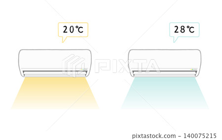 空調冷氣暖氣的簡易示意圖;家用電器;從正面看的空調向量圖;適合溫度 空調冷氣暖氣的簡易示意圖;家用電器;從正面看的空調向量圖;適合溫度 140075215