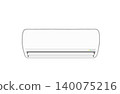 Simple illustration of an air conditioner; a home appliance illustration of a cooler/air conditioner viewed from the front. 140075216