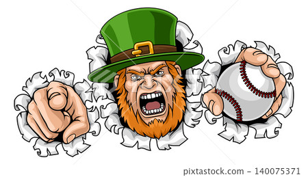 Leprechaun Celtic Irish Baseball Sports Mascot 140075371