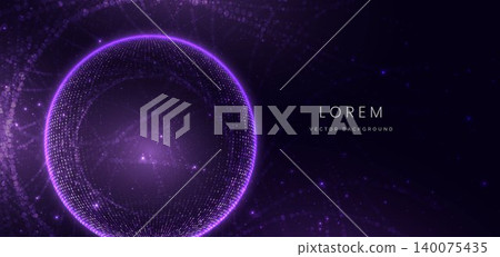 Digital technology background with blue dotted lines wave lines lighting effect on dark. Digital technology background with blue dotted lines wave lines lighting effect on dark. 140075435