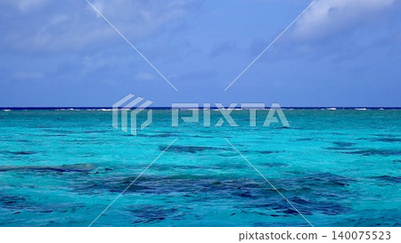 The blue sea and coral reefs stretch out in the inner Iriomote Islands of Okinawa Prefecture. The blue sea and coral reefs stretch out in the inner Iriomote Islands of Okinawa Prefecture. 140075523
