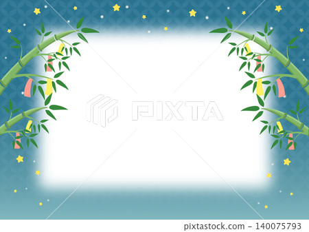 竹子和日式圖案的七夕相框(橫款) 竹子和日式圖案的七夕相框(橫款) 140075793