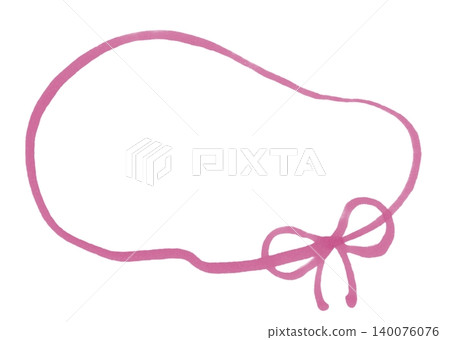 A ribbon-adorned frame with a fluid shape drawn with a softly blended marker. A ribbon-adorned frame with a fluid shape drawn with a softly blended marker. 140076076