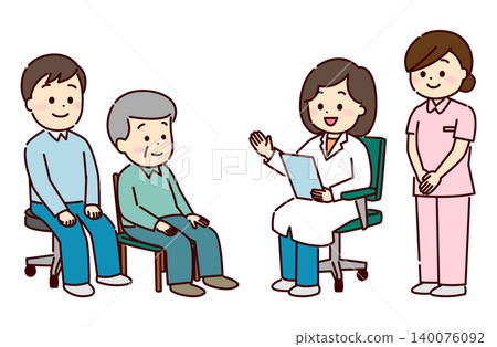 Patients and their families receiving medical treatment Patients and their families receiving medical treatment 140076092
