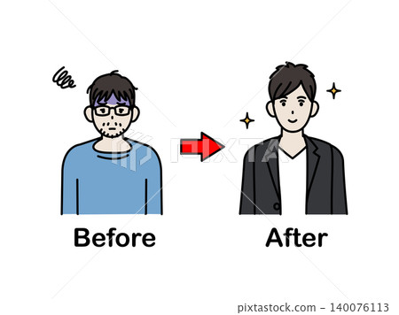 An illustration showing how an unpopular guy can transform into a popular guy. An illustration showing how an unpopular guy can transform into a popular guy. 140076113