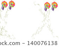 Illustration background material decorated with flowers and ribbons Illustration background material decorated with flowers and ribbons 140076138