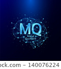 Moral Quotient MQ symbol in brain human. Style polygon glowing blue on a dark background. Intelligence balance of child. Leadership development growth concept. Vector. 140076224