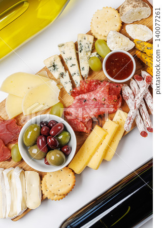 Cheese and meat assortment for wine Cheese and meat assortment for wine 140077261