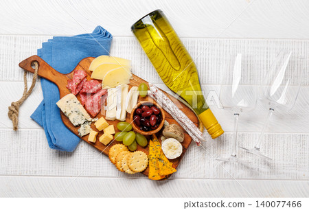 Antipasto platter with cheese and meats Antipasto platter with cheese and meats 140077466