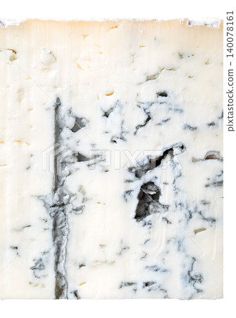 Surface of Gorgonzola Sharp or Piccante, close-up of Italian blue cheese made from cow's milk. Firmer variant, crumbly, longer aged, with dense, dark green-blue veins, and spicy, peppery taste. Photo Surface of Gorgonzola Sharp or Piccante, close-up of Italian blue cheese made from cow's milk. Firmer variant, crumbly, longer aged, with dense, dark green-blue veins, and spicy, peppery taste. Photo 140078161