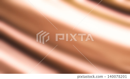 Abstract soft golden brown silk fabric texture with blurred waves and light reflection 140078201