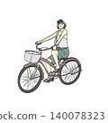 Woman riding bicycle illustration vector isolated on white background 140078323