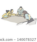 business people joining their hands together illustration vector isolated on white background 140078327