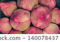 Close-up of fresh pink lotus flower buds in a bundle 140078437