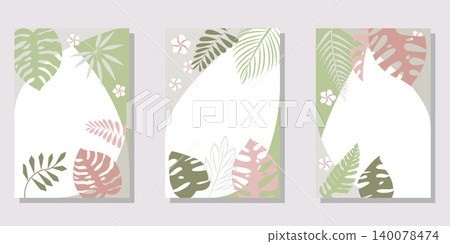 Set of tropical plants, tropical leaf illustrations Set of tropical plants, tropical leaf illustrations 140078474