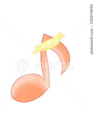 Musical notes with bamboo boats attached Musical notes with bamboo boats attached 140079094