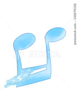 Musical notes with bamboo boats attached Musical notes with bamboo boats attached 140079108