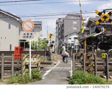 Scenery with railroad crossing 140079278