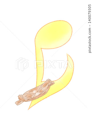Musical notes with bamboo boats attached Musical notes with bamboo boats attached 140079305