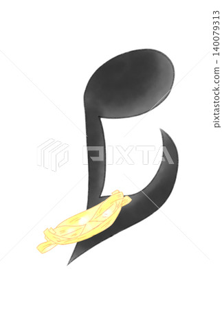 Musical notes with bamboo boats attached 140079313
