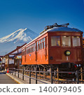 Kawaguchiko Station and Mount Fuji in autumn 140079405