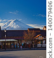 Kawaguchiko Station and Mount Fuji in autumn 140079406