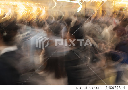 Abstract Motion Blur of Crowded City Street Abstract Motion Blur of Crowded City Street 140079844