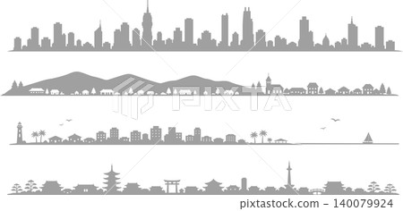 城市景觀的各種輪廓 140079924