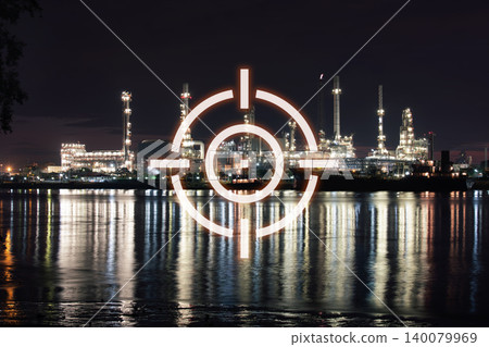 Refinery with Target Symbol Refinery with Target Symbol 140079969