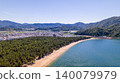 Drone aerial footage of the spectacular view of Kehi no Matsubara, a scenic spot (Tsuruga City, Fukui Prefecture) 140079979